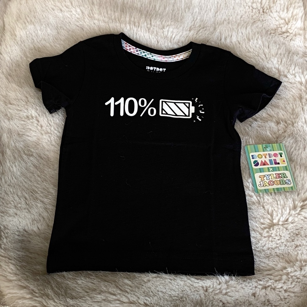 Dot Dot Smile T-Shirt, Tyler Jacob Artist Collaboration, Black, Size 2T